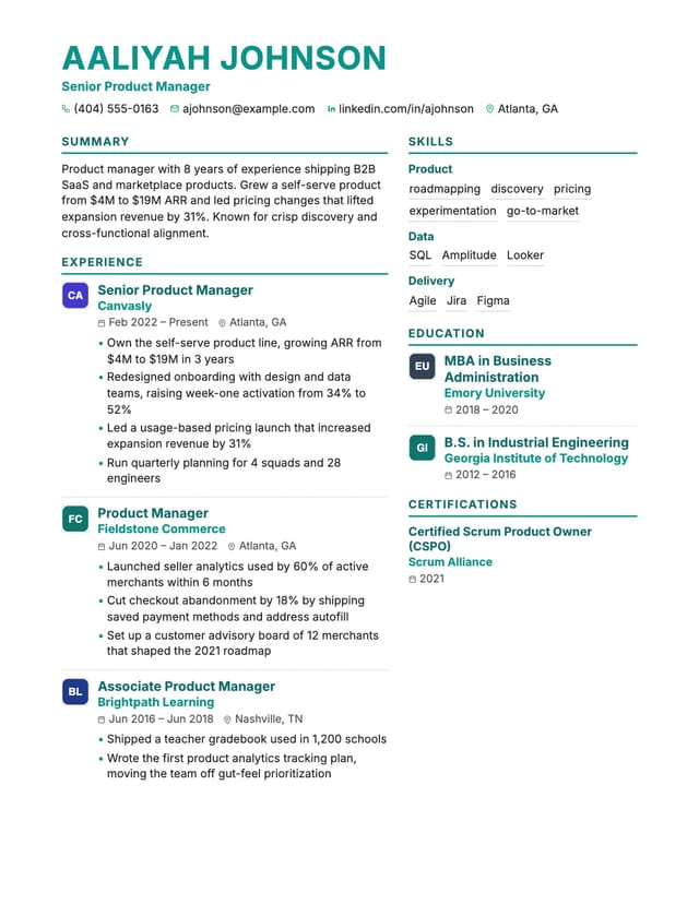 Vantage resume template preview Vantage resume template preview