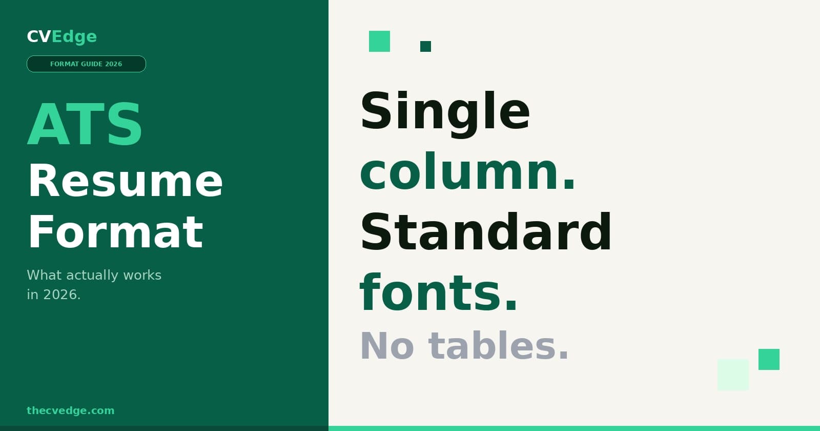 ATS Resume Format — What Actually Works in 2026 ATS Resume Format — What Actually Works in 2026