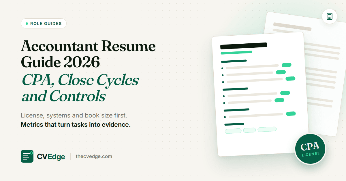 Accountant Resume Guide 2026: CPA, Close Cycles and Controls Accountant Resume Guide 2026: CPA, Close Cycles and Controls