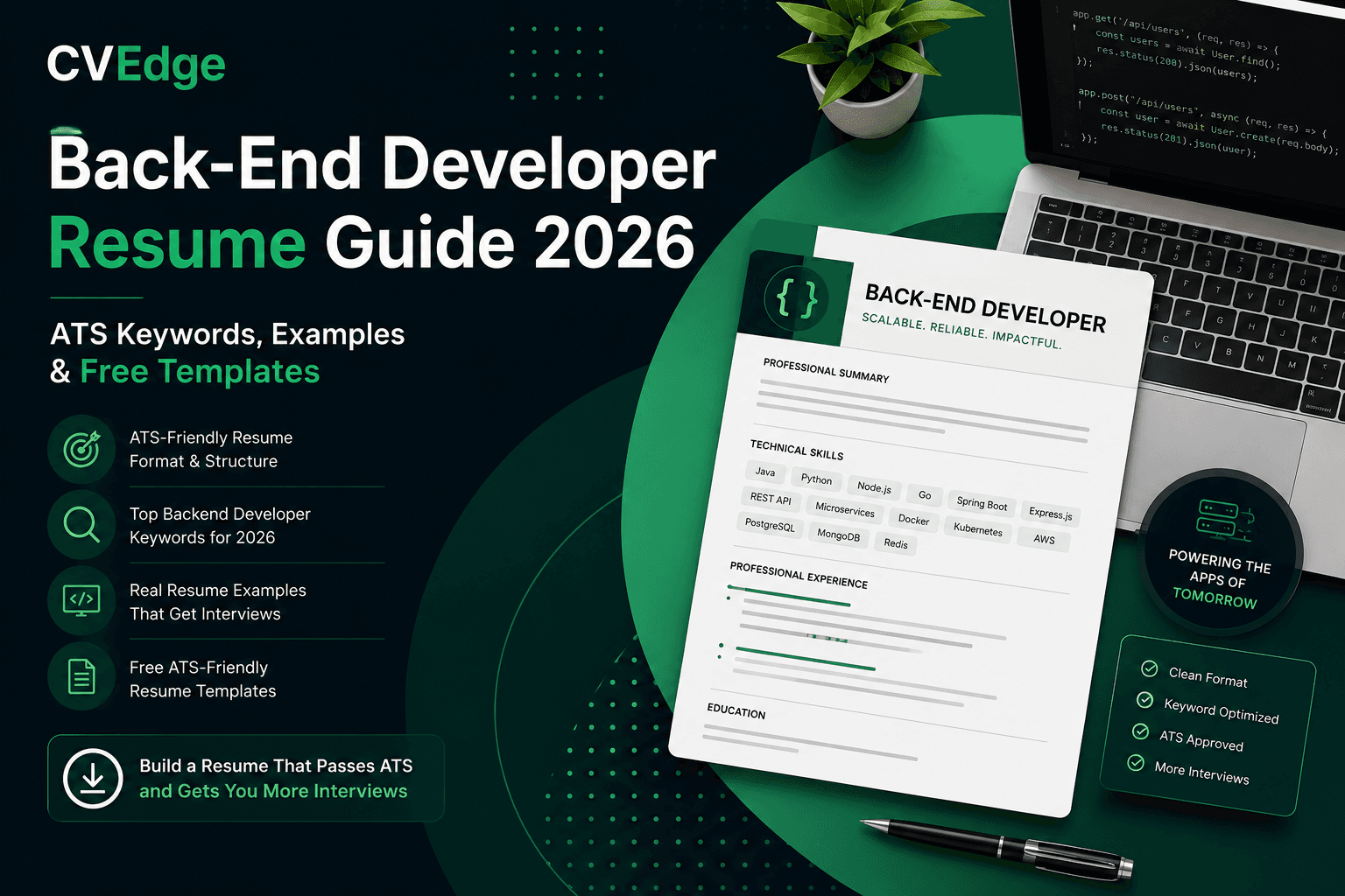 Back-End Developer Resume Guide 2026: ATS Keywords, Examples & Free Templates Back-End Developer Resume Guide 2026: ATS Keywords, Examples & Free Templates