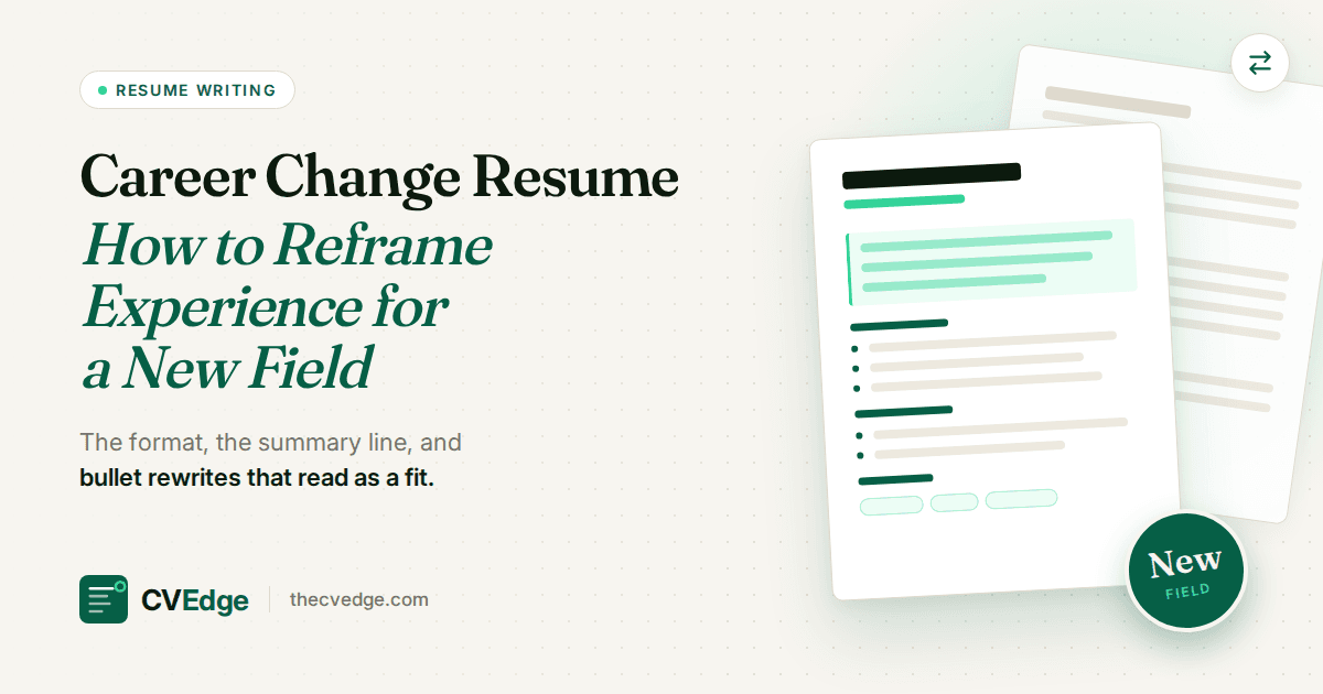 Career Change Resume: How to Reframe Experience for a New Field Career Change Resume: How to Reframe Experience for a New Field