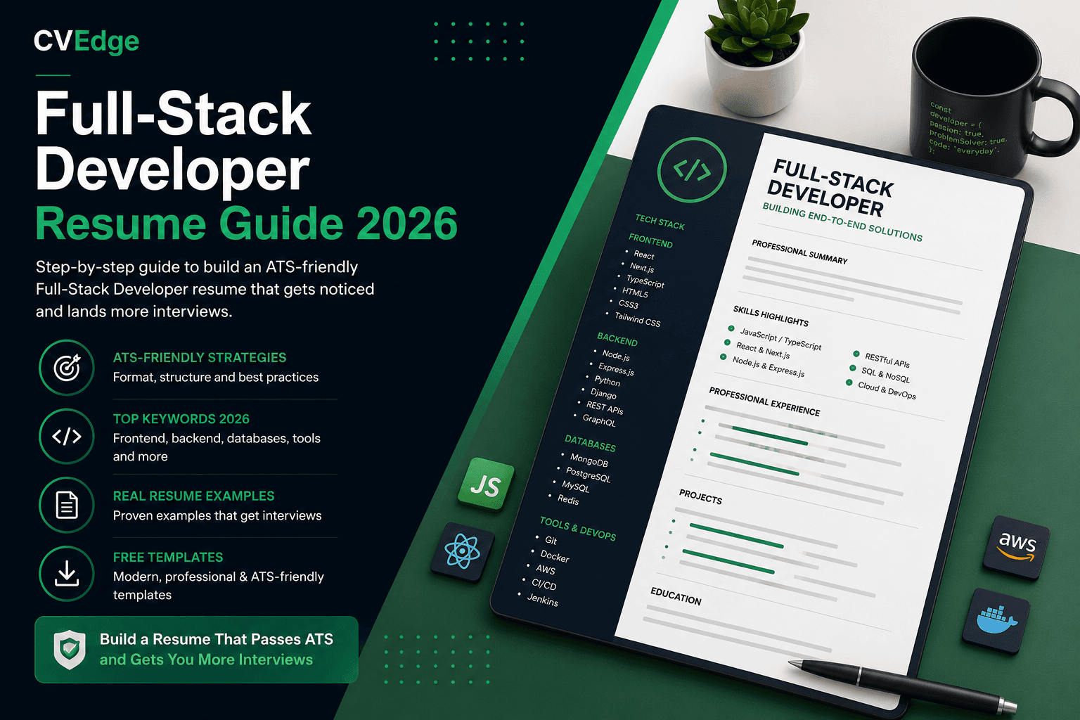 Full-Stack Developer Resume Guide 2026: ATS Keywords, Examples & Free Templates Full-Stack Developer Resume Guide 2026: ATS Keywords, Examples & Free Templates