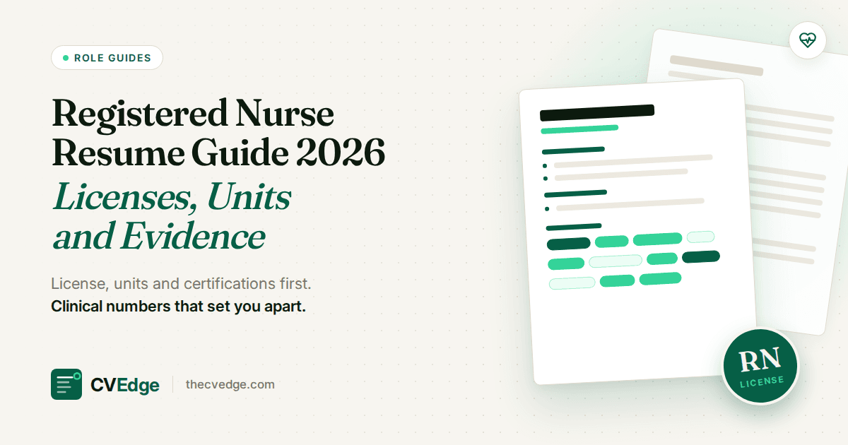 Registered Nurse Resume Guide 2026: Licenses, Units and Evidence Registered Nurse Resume Guide 2026: Licenses, Units and Evidence