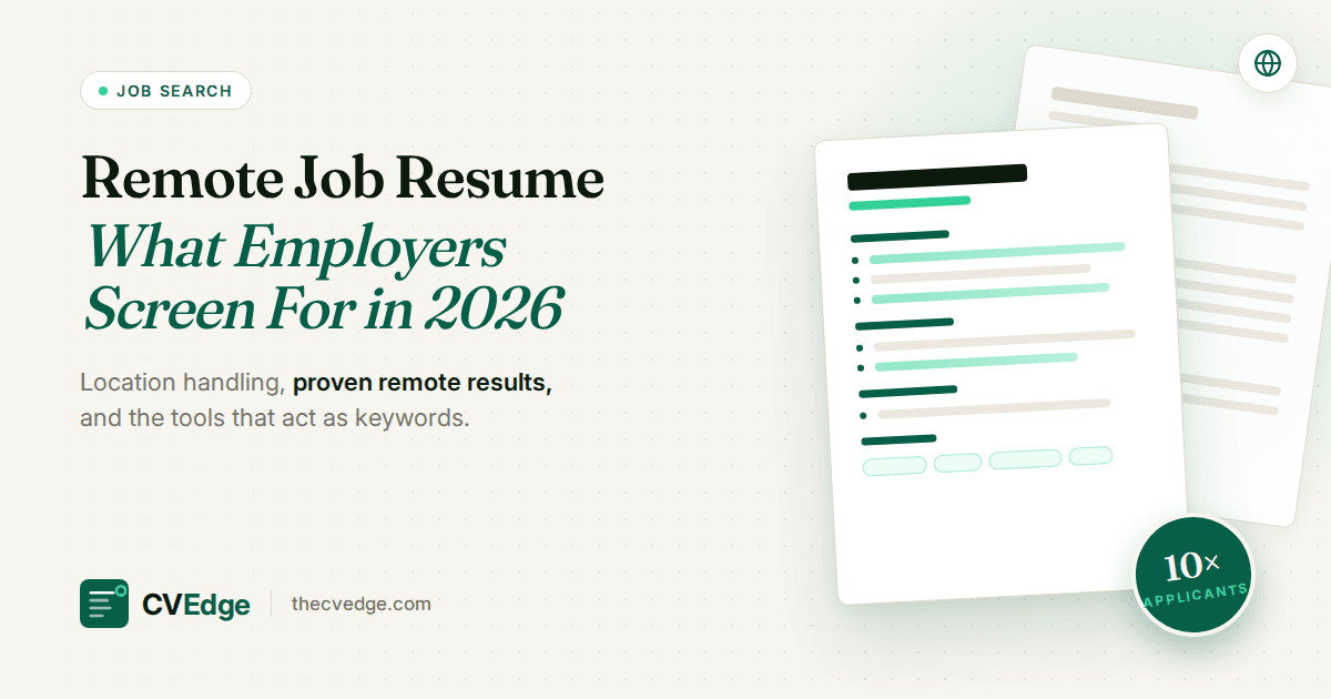 Remote Job Resume: What Employers Screen For in 2026 Remote Job Resume: What Employers Screen For in 2026