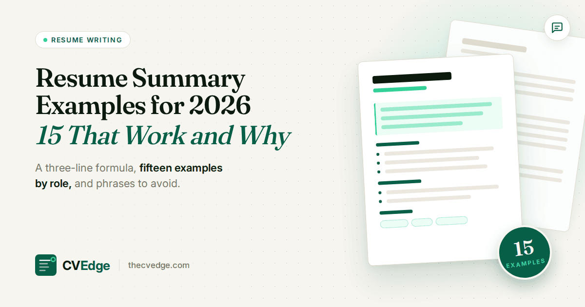 Resume Summary Examples for 2026: 15 That Work and Why Resume Summary Examples for 2026: 15 That Work and Why