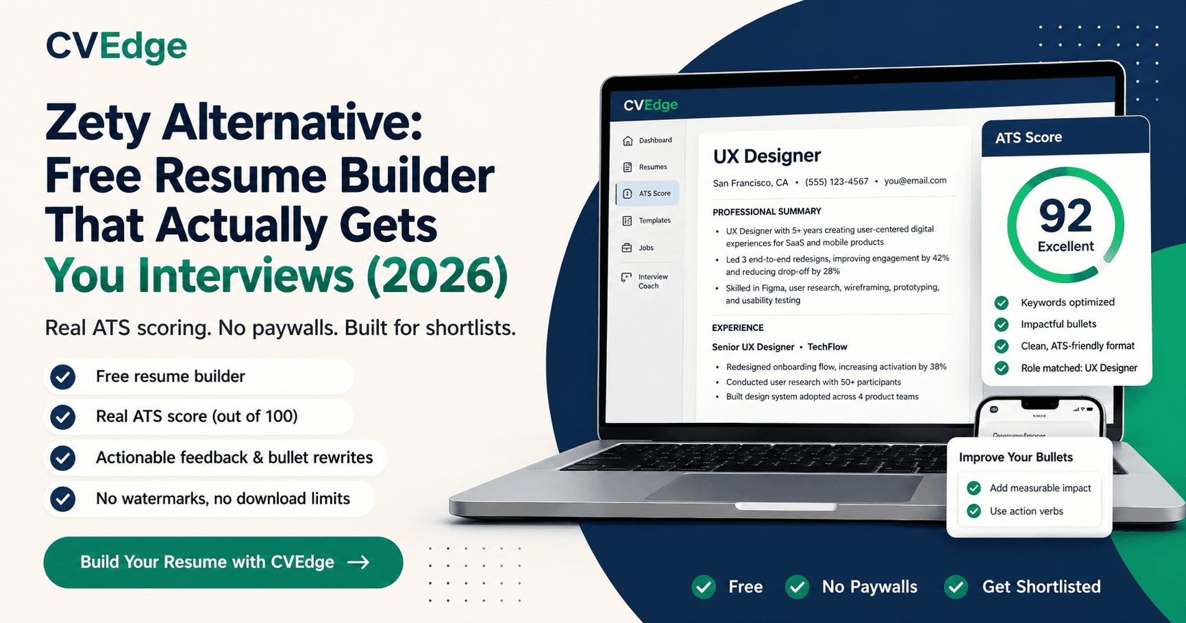 Zety Alternative: Free Resume Builder Zety Alternative: Free Resume Builder