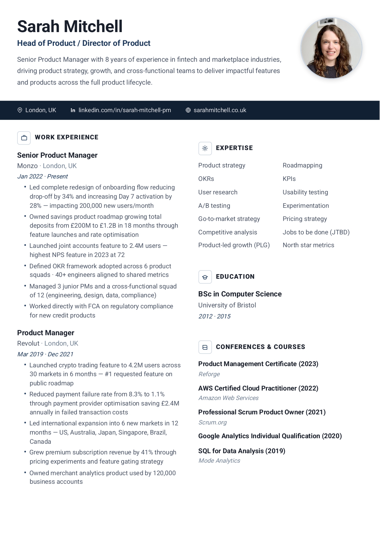 Executive Pro CV template